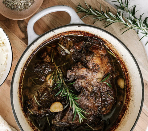 Slow Cooked Garlic & Herb Lamb