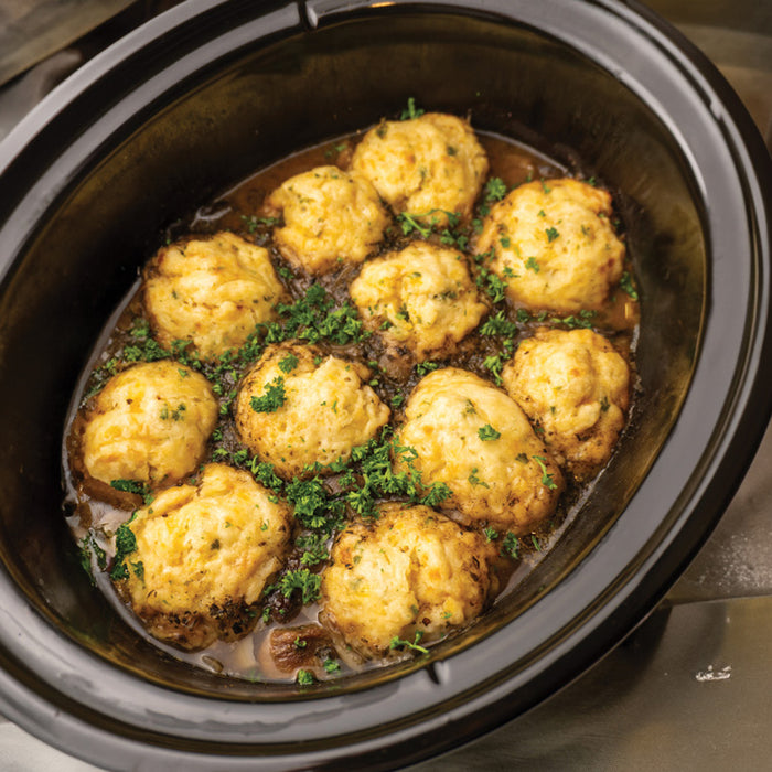 Slow cooker Beef with Dumplings