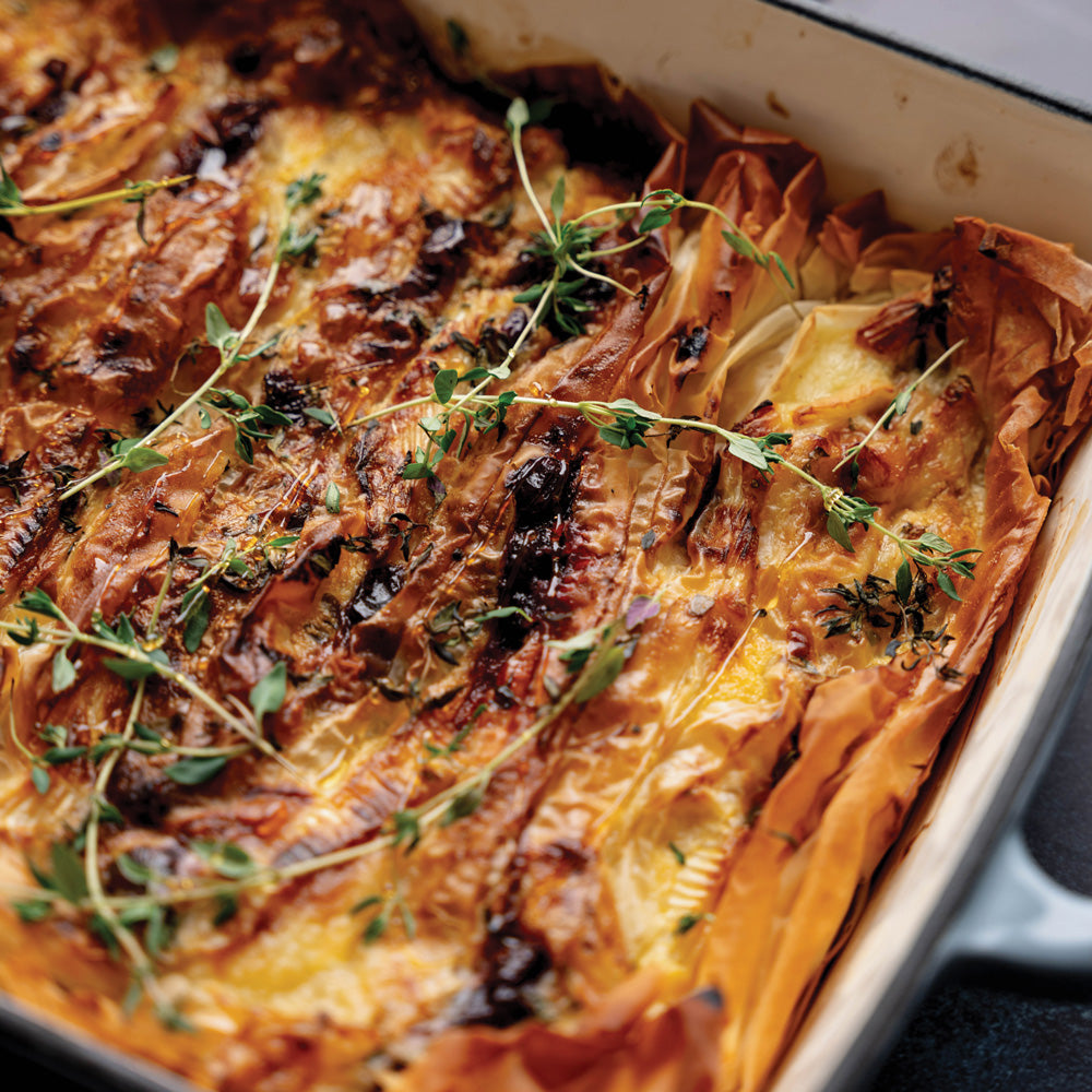 Cranberry, Brie & Thyme Crinkle Pie