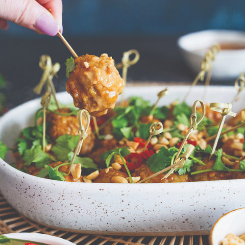 Mini Satay Chicken Meatballs