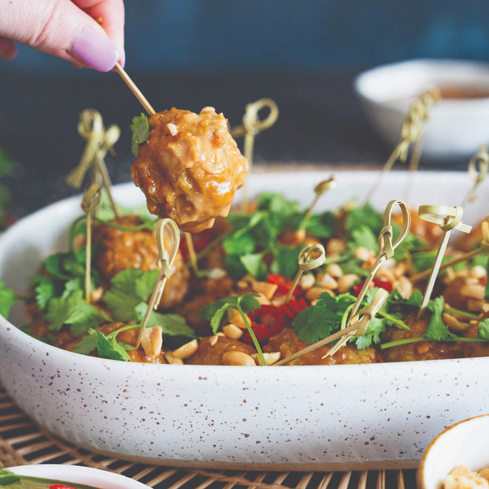 Mini Satay Chicken Meatballs