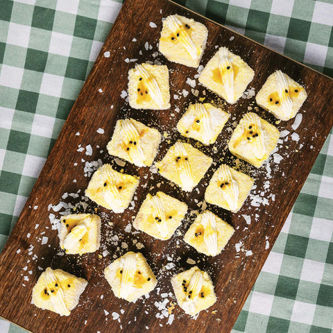 Passionfruit Lamingtons