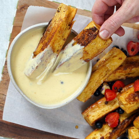 French Toast Sticks with Maple Custard