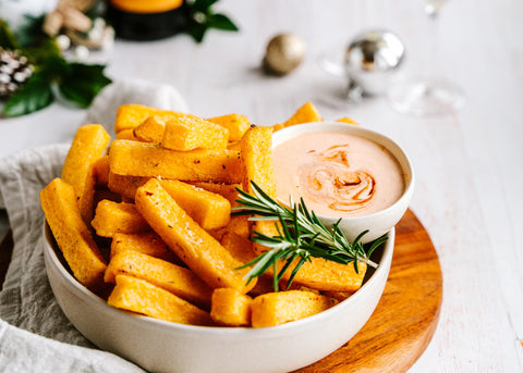 Polenta Chips With Harry Styles Sriracha Mayo