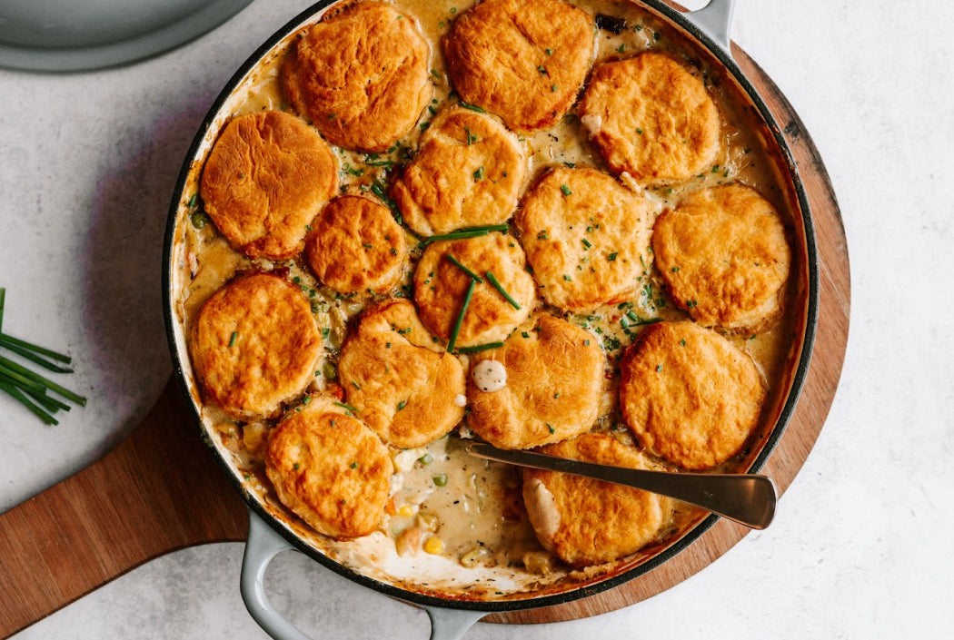 Chicken Pot Pie with Flaky Biscuit Topping