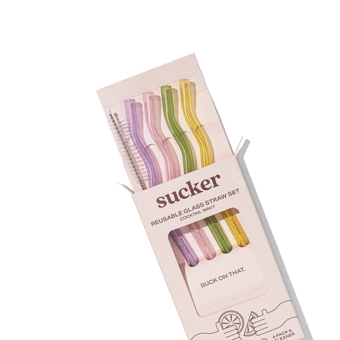 Reusable Wavy Cocktail Glass Straws