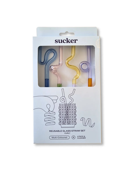 Curly Reusable Glass Straws