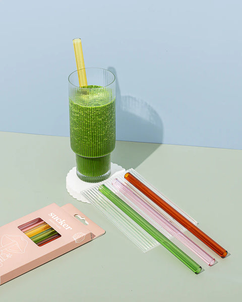 Reusable Glass Smoothie Straws