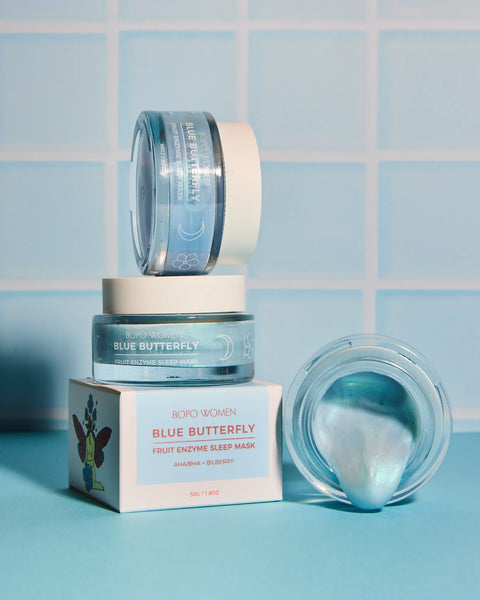 Sleep Mask - Blue Butterfly
