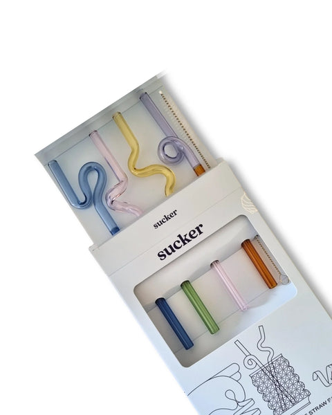 Curly Reusable Glass Straws